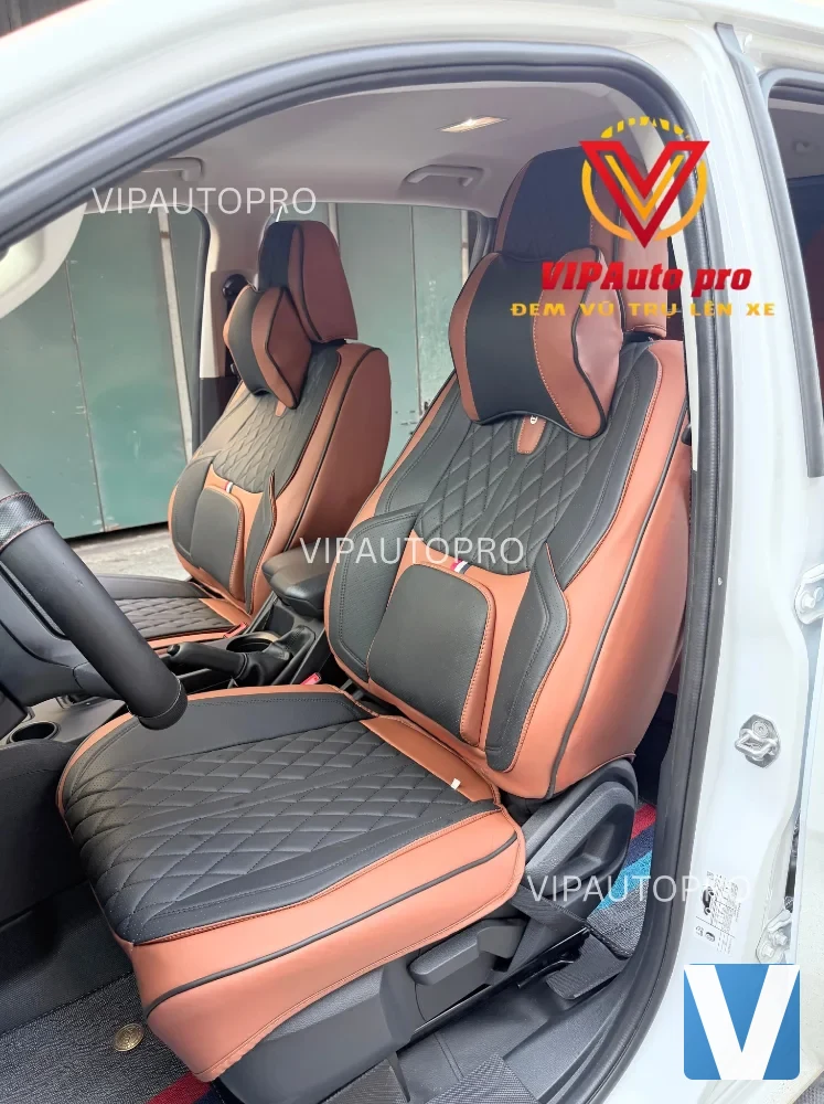 Áo Ghế Da Nappa Phom 12D Vân Trám Kim Cương – Bảo Hành 2 Năm – Nâu đồng (C10)